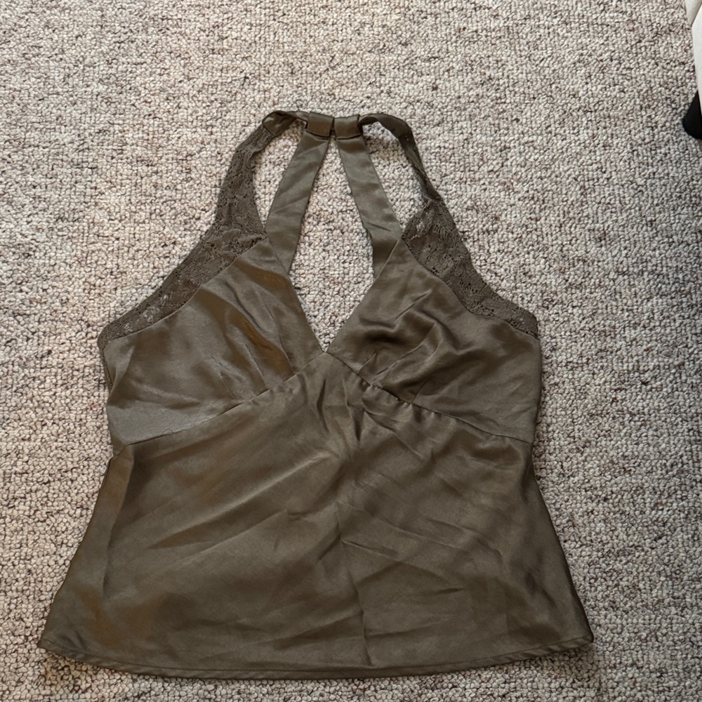 Elegant Green Halter Top